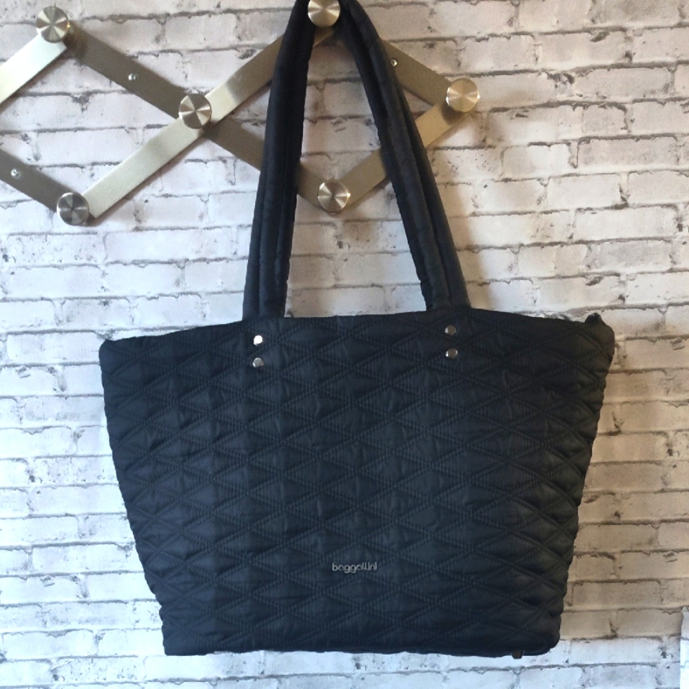 Baggallini Black Quilted Tote
